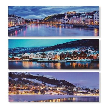 DKD Home Decor Slikarstvo DKD Home Decor Village Canvas City (90 x 2 x 30 cm)