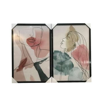 DKD Home Decor Slikarstvo DKD Home Decor Lady (2 kosa) (40 x 3 x 60 cm)