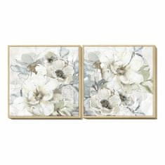 DKD Home Decor Slika DKD Home Decor 80 x 4 x 80 cm Rože Shabby Chic (2 enoti)