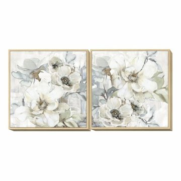 DKD Home Decor Slika DKD Home Decor 80 x 4 x 80 cm Rože Shabby Chic (2 enoti)