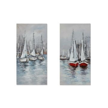 DKD Home Decor Slikarstvo DKD Home Decor Yachts Mediterranean (60 x 2,8 x 120 cm) (2 enoti)
