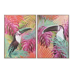 DKD Home Decor Slika DKD Home Decor 103,5 x 4,5 x 144 cm Tropske ptice (2 enoti)