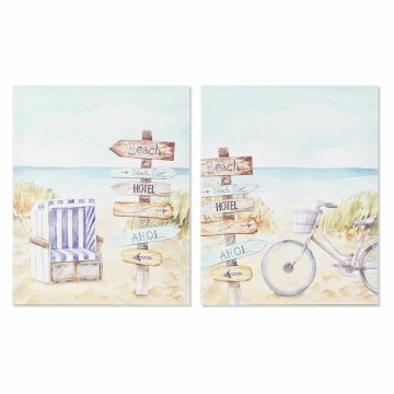 DKD Home Decor Slika DKD Home Decor Plaža Sredozemlje (40 x 1,8 x 50 cm) (2 enoti)