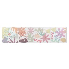 DKD Home Decor Platno DKD Home Decor Flowers (60 x 1,8 x 60 cm) (4 enote)
