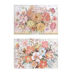 DKD Home Decor Platno DKD Home Decor Flowers (2 enoti) (90 x 3 x 60 cm)