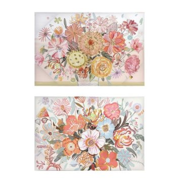 DKD Home Decor Platno DKD Home Decor Flowers (2 enoti) (90 x 3 x 60 cm)