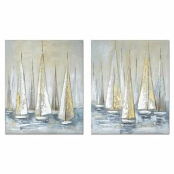 DKD Home Decor Slikarstvo DKD Home Decor Yachts Mediterranean (50 x 2,5 x 60 cm) (2 enoti)