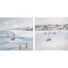 DKD Home Decor Slika DKD Home Decor 90 x 3,5 x 90 cm Plaža 90 x 2 x 90 cm (2 enoti)