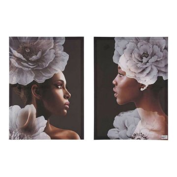 Gift Decor Slikarstvo Lady Flowers (2 kosa) (50 x 1,5 x 70 cm)