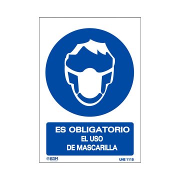 Edm Znak EDM Obligatorio uso mascarilla PVC (21 x 30 cm)