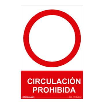 BigBuy Znak Normaluz Circulación prohibida PVC 30 x 40 cm