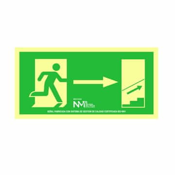 BigBuy Znak Normaluz Evacuación escalera arriba derecha PVC (32 x 16 cm)