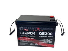 QUANTENERGO Solarni LiFePo4 baterijski hranilnik, Solarna baterija, akomulator - Litium, 12V, 200 Ah za avtodome in plovila