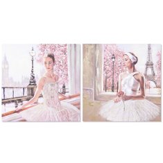 DKD Home Decor Slika DKD Home Decor City Ballet Dancer Romantic (100 x 3 x 100 cm) (2 enoti)
