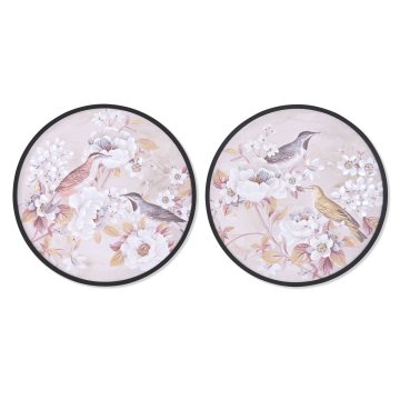 DKD Home Decor Slikarstvo DKD Home Decor Romantične ptice (2 enoti) (70 x 3 x 70 cm)