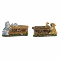 DKD Home Decor Solarna svetilka DKD Home Decor Welcome Grey Brown Green Resin (32 x 9 x 18 cm) (2 enoti)