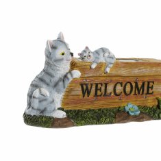 DKD Home Decor Solarna svetilka DKD Home Decor Welcome Grey Brown Green Resin (32 x 9 x 18 cm) (2 enoti)