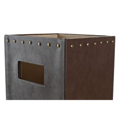DKD Home Decor Stojalo za dežnike DKD Home Decor Temno rjava PU (21 x 21 x 50 cm)