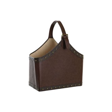 DKD Home Decor Stojalo za revije DKD Home Decor Temno rjava PU (38 x 19 x 50 cm)