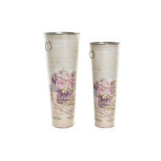 DKD Home Decor Stojalo za dežnike DKD Home Decor Pink Metal Flowers (19,5 x 19,5 x 51 cm)