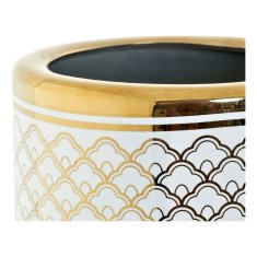 DKD Home Decor Stojalo za dežnike DKD Home Decor 21 x 21 x 46,5 cm Porcelan Golden White