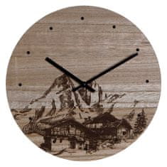 DKD Home Decor Stenska ura DKD Home Decor 8424001759712 Black Wood MDF Wood Moutain 30 x 30 x 1,5 cm