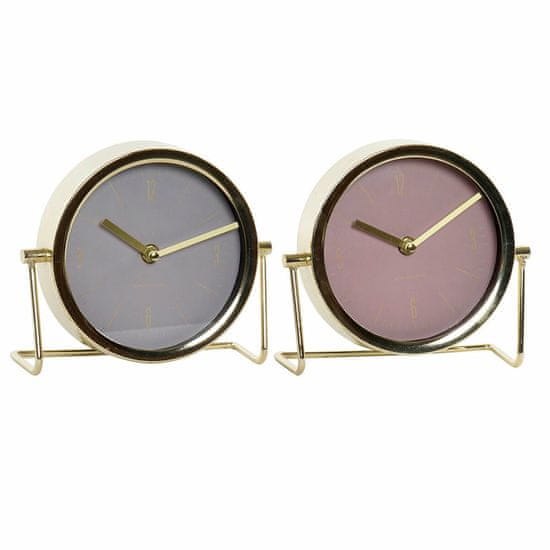 DKD Home Decor Namizna ura DKD Home Decor Golden Beige Pink Metal Crystal Iron Scandi 30 x 40 cm 18 x 6,5 x 16 cm (2 enoti)