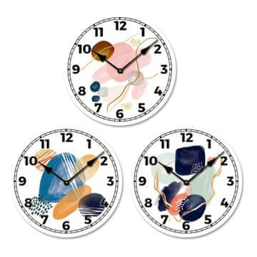 DKD Home Decor Stenska ura DKD Home Decor Canvas Abstract MDF Wood (3 kosi) (20 x 3 x 20 cm)