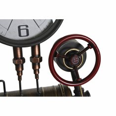 DKD Home Decor Stenska ura DKD Home Decor Black Red Iron Golden (2 kosa) (46 x 13 x 58 cm)