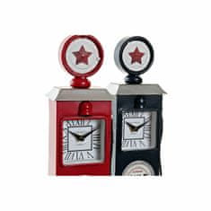 DKD Home Decor Namizna ura DKD Home Decor Crystal Iron Petrol (2 kosa) (12 x 8 x 35 cm)