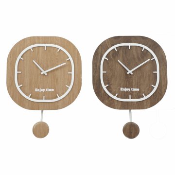 DKD Home Decor Stenska ura DKD Home Decor Brown Metal MDF Wood (2 kosa) (40 x 4,5 x 56 cm)
