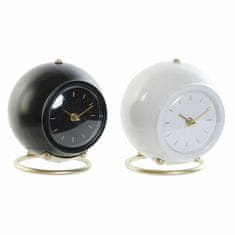 DKD Home Decor Namizna ura DKD Home Decor Black White Iron (16 x 13 x 18 cm) (2 enoti)