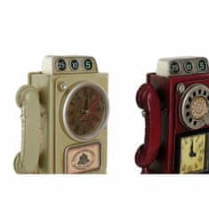 DKD Home Decor Namizna ura DKD Home Decor RE-186351 14 x 6 x 29 cm Rdeča bež kovinska Vintage (2 enoti)
