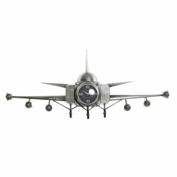 DKD Home Decor Stenska ura DKD Home Decor Aeroplane Crystal Black Iron (172 x 25 x 76 cm)