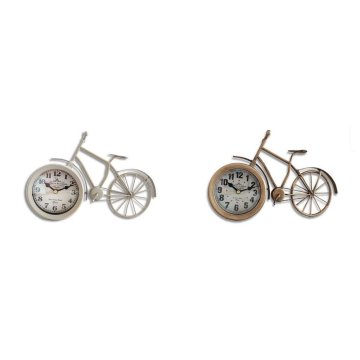DKD Home Decor Namizna ura DKD Home Decor Crystal Beige Bicycle Metal Brown (33 x 10 x 20 cm) (2 kosa)