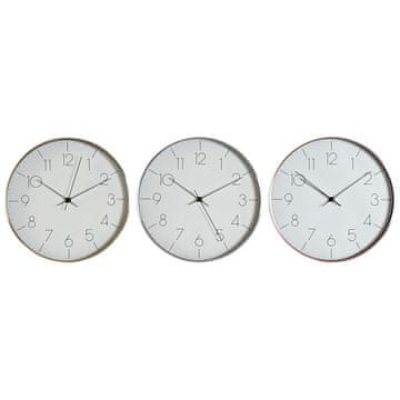 DKD Home Decor Stenska ura DKD Home Decor Silver Pink Golden Aluminium (31 x 4,2 x 31 cm) (3 kosi)