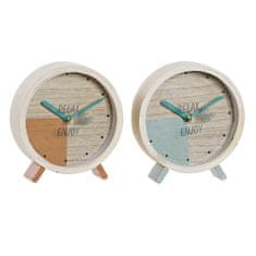 DKD Home Decor Namizna ura DKD Home Decor Crystal Natural Wood Orange Green (15 x 4,5 x 16 cm) (2 enoti)