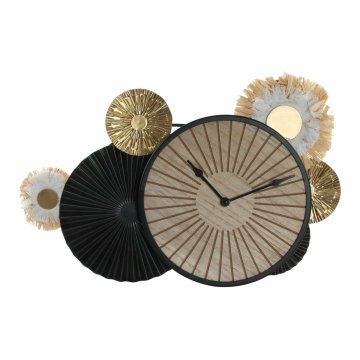 DKD Home Decor Stenska ura DKD Home Decor Črna kovina Les (48 x 4 x 32 cm)