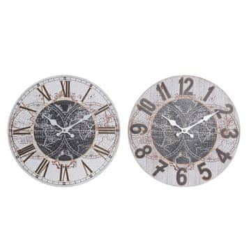 DKD Home Decor Stenska ura DKD Home Decor Black Beige MDF World Map (34 x 4 x 34 cm)