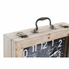 DKD Home Decor Namizna ura DKD Home Decor Wood 30 x 8 x 30,5 cm Natural Black Vintage World Map (2 enoti)