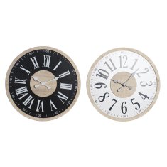 DKD Home Decor Stenska ura DKD Home Decor Black MDF White (60 x 4,5 x 60 cm)