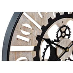 DKD Home Decor Stenska ura DKD Home Decor Les Naravna Črna Iron Gears (60 x 4 x 60 cm)