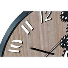 DKD Home Decor Stenska ura DKD Home Decor Les Naravna Črna Iron Gears (60 x 4 x 60 cm)
