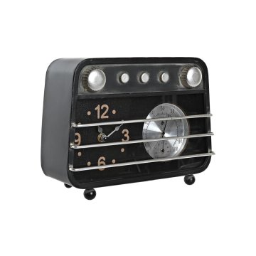DKD Home Decor Namizna ura DKD Home Decor Black Radio Iron Vintage (26 x 9,5 x 20 cm)