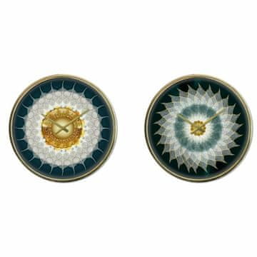DKD Home Decor Stenska ura DKD Home Decor Crystal Golden Turquoise Iron Modern (2 enoti) (40 x 6 x 40 cm)
