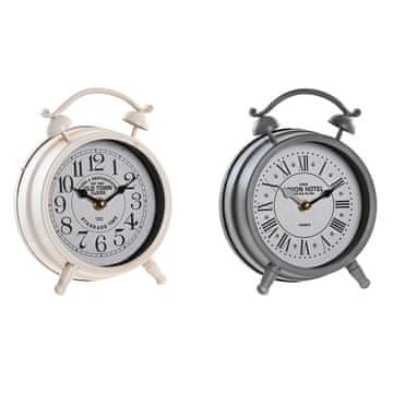 DKD Home Decor Namizna ura DKD Home Decor Crystal Grey White Iron (16 x 6,2 x 22,5 cm) (2 enoti)