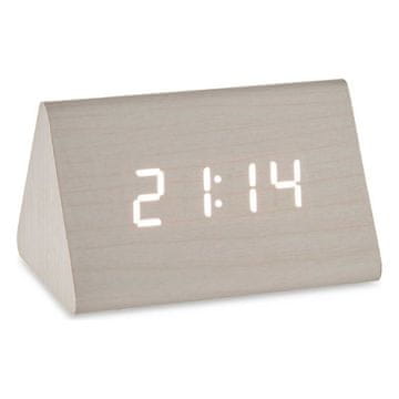 Gift Decor Namizna digitalna ura Bela PVC MDF les (11,7 x 7,5 x 8 cm)