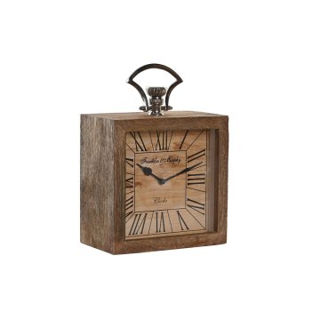 DKD Home Decor Namizna ura DKD Home Decor 23,5 x 13 x 34 cm Naravno srebrna Aluminij Mango les Tradicionalna