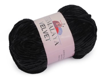 Pletena preja Velvet 100 g - (90011) črna