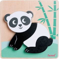 iWood Lesena sestavljanka Panda 4 kosi